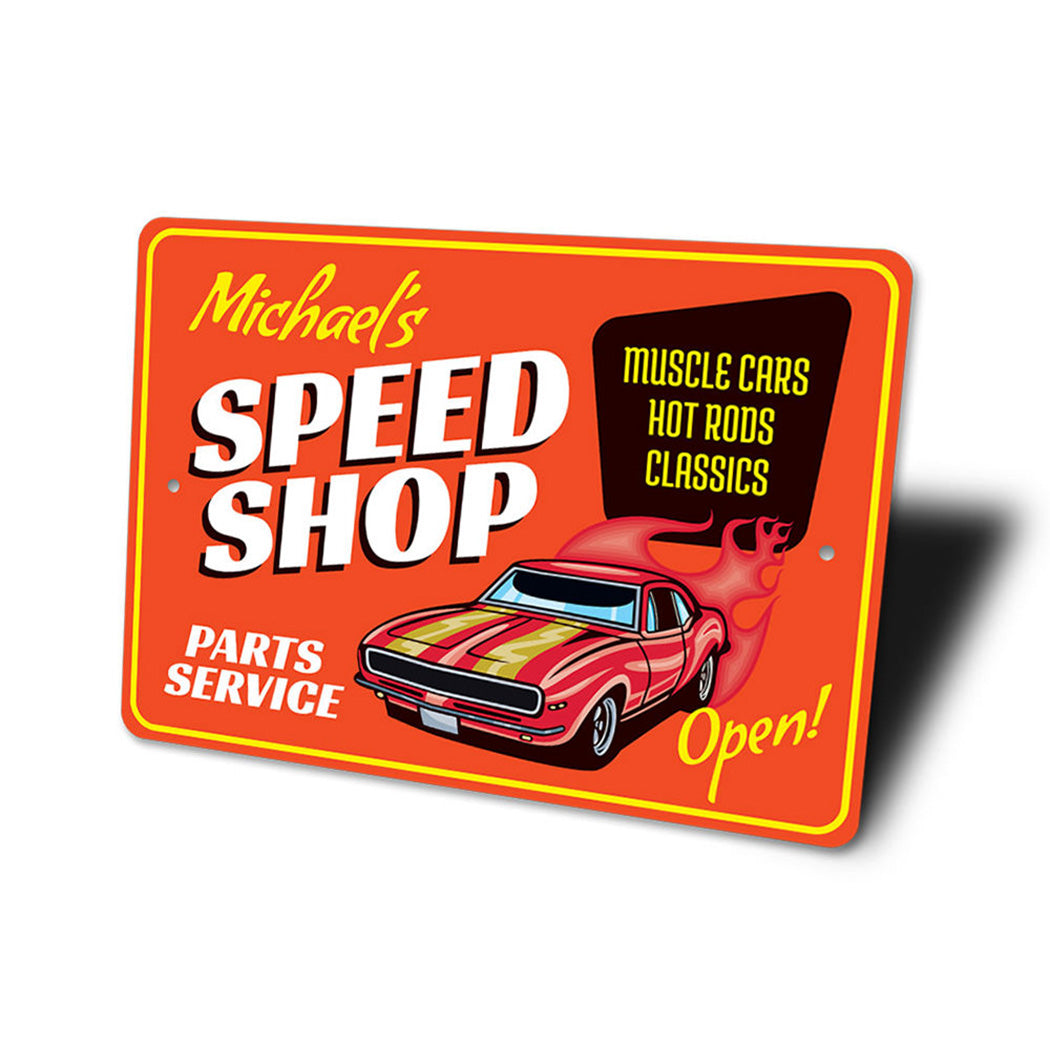 Parts and Service Speed Shop Sign