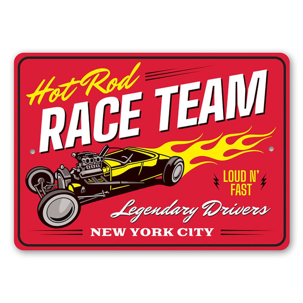 Hot Rod Race Team Garage Sign