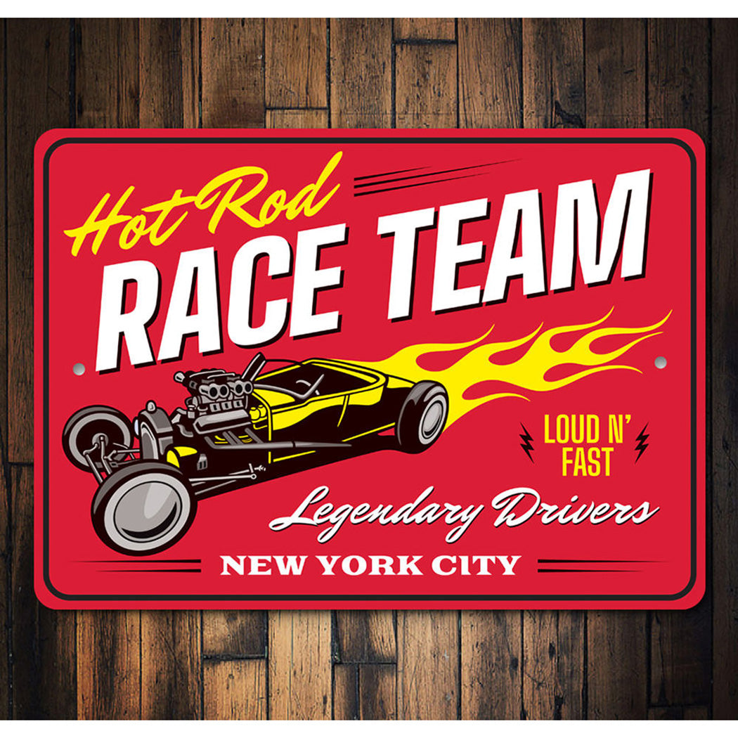 Hot Rod Race Team Garage Sign