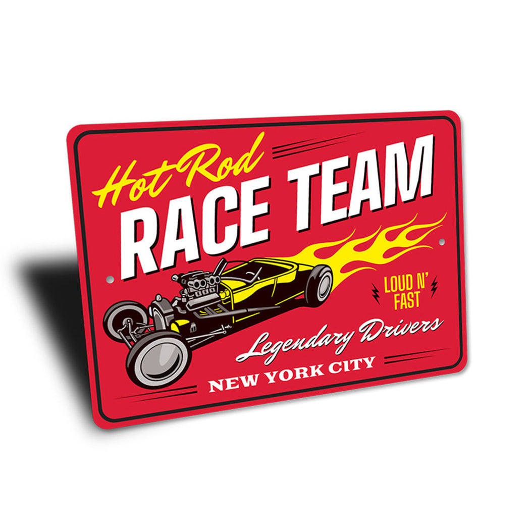 Hot Rod Race Team Garage Sign