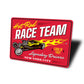 Hot Rod Race Team Garage Sign