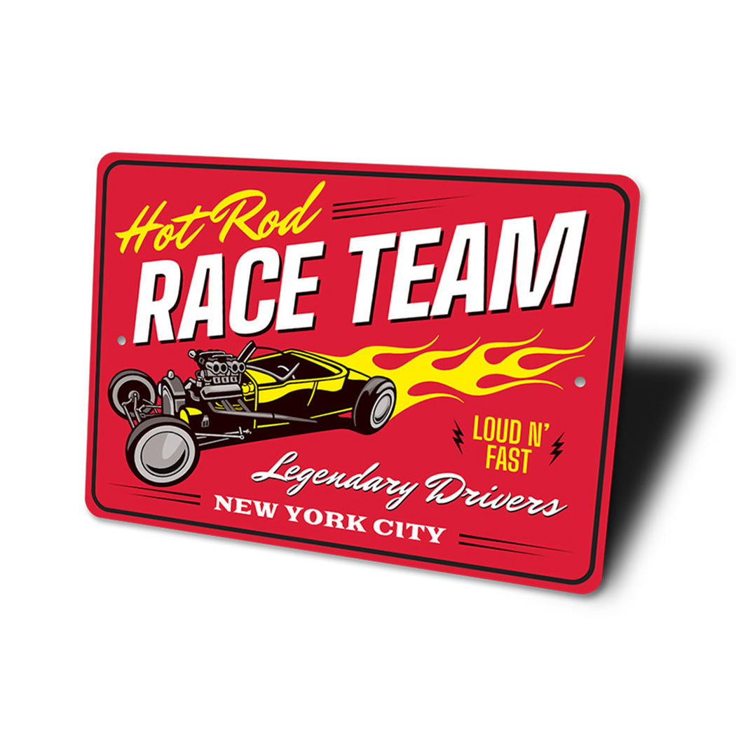 Hot Rod Race Team Garage Sign