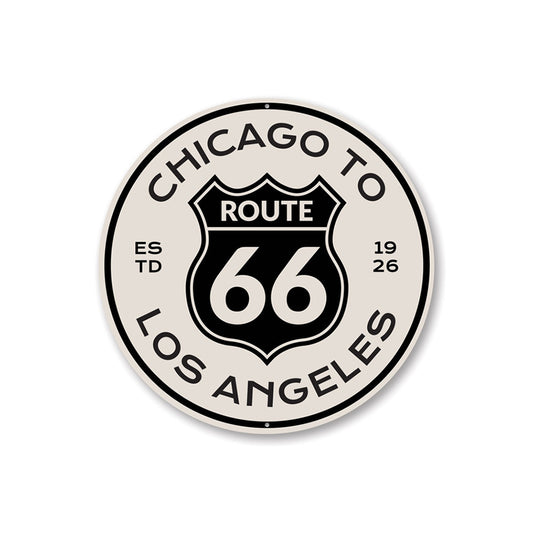 Route 66 Chicago to Los Angeles Novelty Sign Aluminum Sign