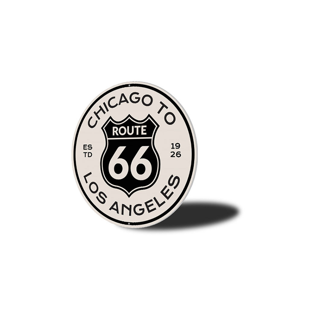 Route 66 Chicago to Los Angeles Novelty Metal Sign