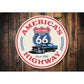 America's Highway Route 66 Novelty Sign Aluminum Sign