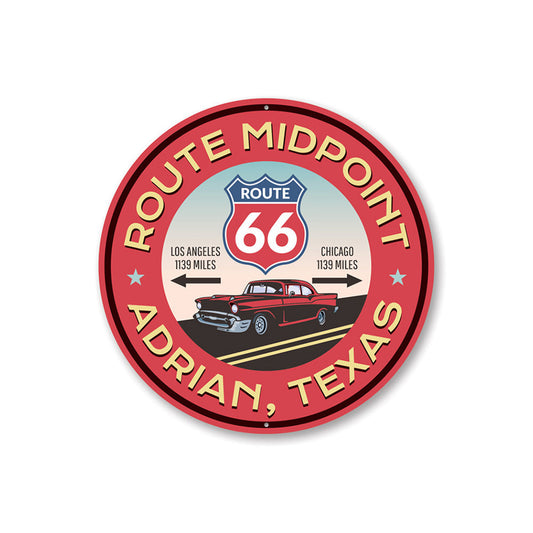 Route 66 Midpoint Novelty Sign Aluminum Sign