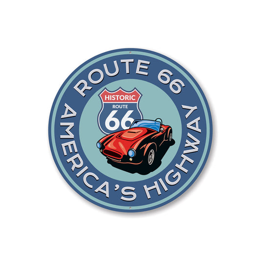 America's Highway Historic Route 66 Sign Aluminum Sign