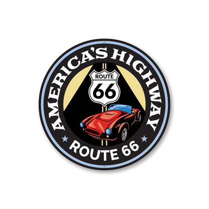 America's Highway Route 66 Sign Aluminum Sign