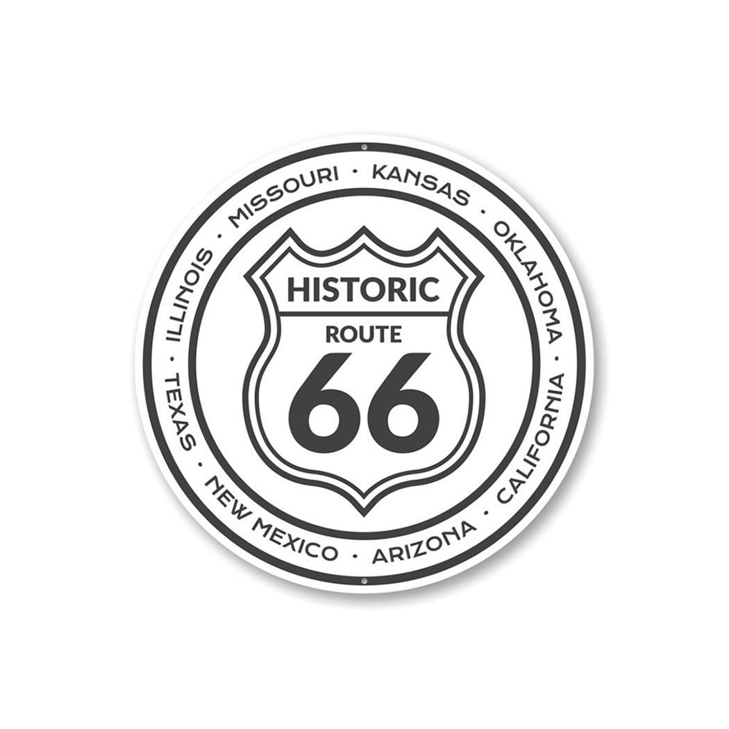 Historic Route 66 States Novelty Sign Aluminum Sign