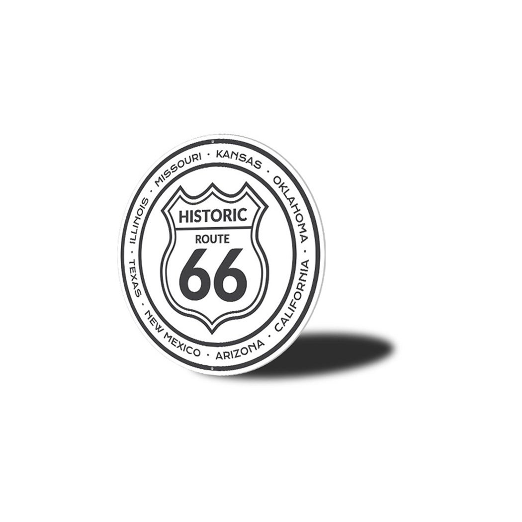 Historic Route 66 States Novelty Metal Sign
