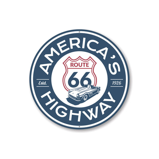 America's Highway Established 1926 Route 66 Sign Aluminum Sign