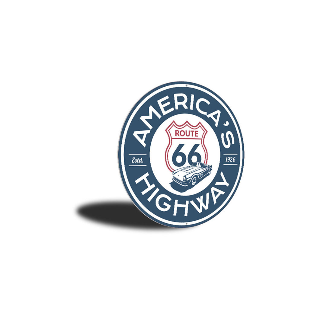 America's Highway Established 1926 Route 66 Sign Aluminum Sign