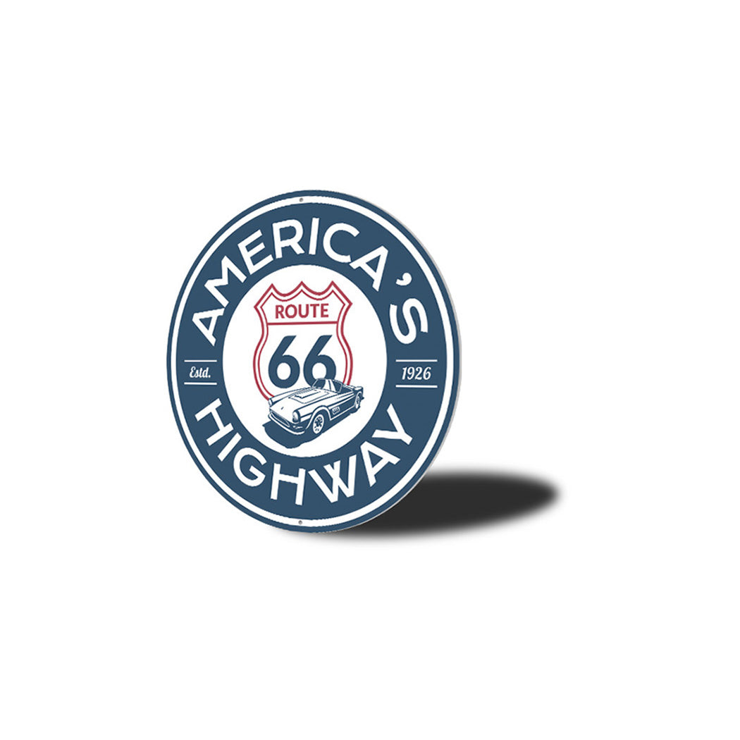 America's Highway Established 1926 Route 66 Metal Sign