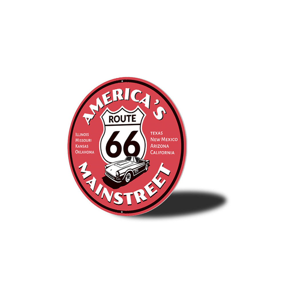 America's Mainstreet Route 66 Metal Sign