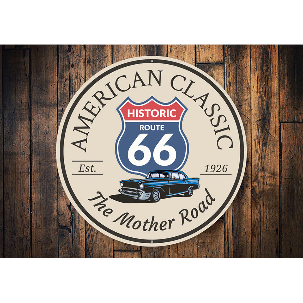 American Classic The Mother Road Route 66 Sign Aluminum Sign