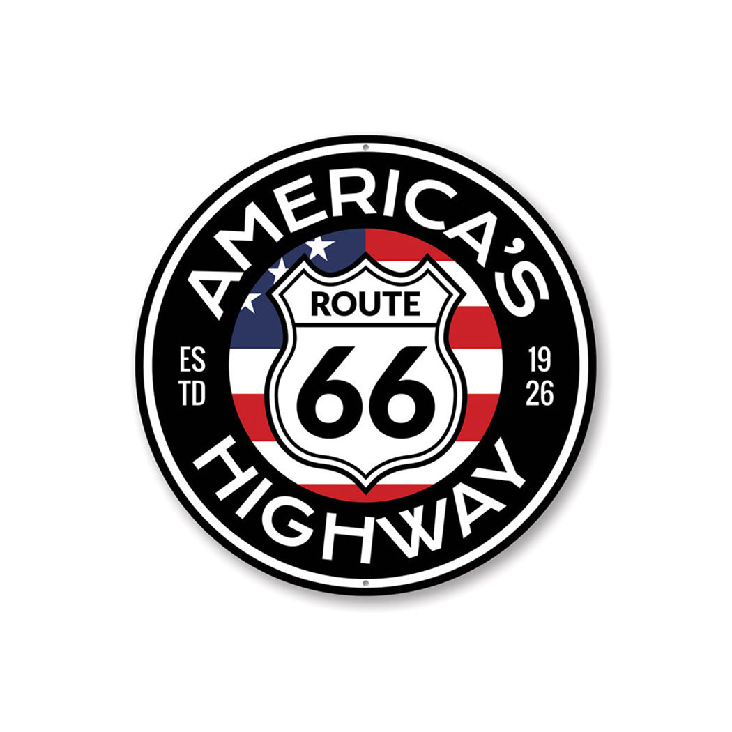 America's Highway Est 1926 Route 66 Sign Aluminum Sign