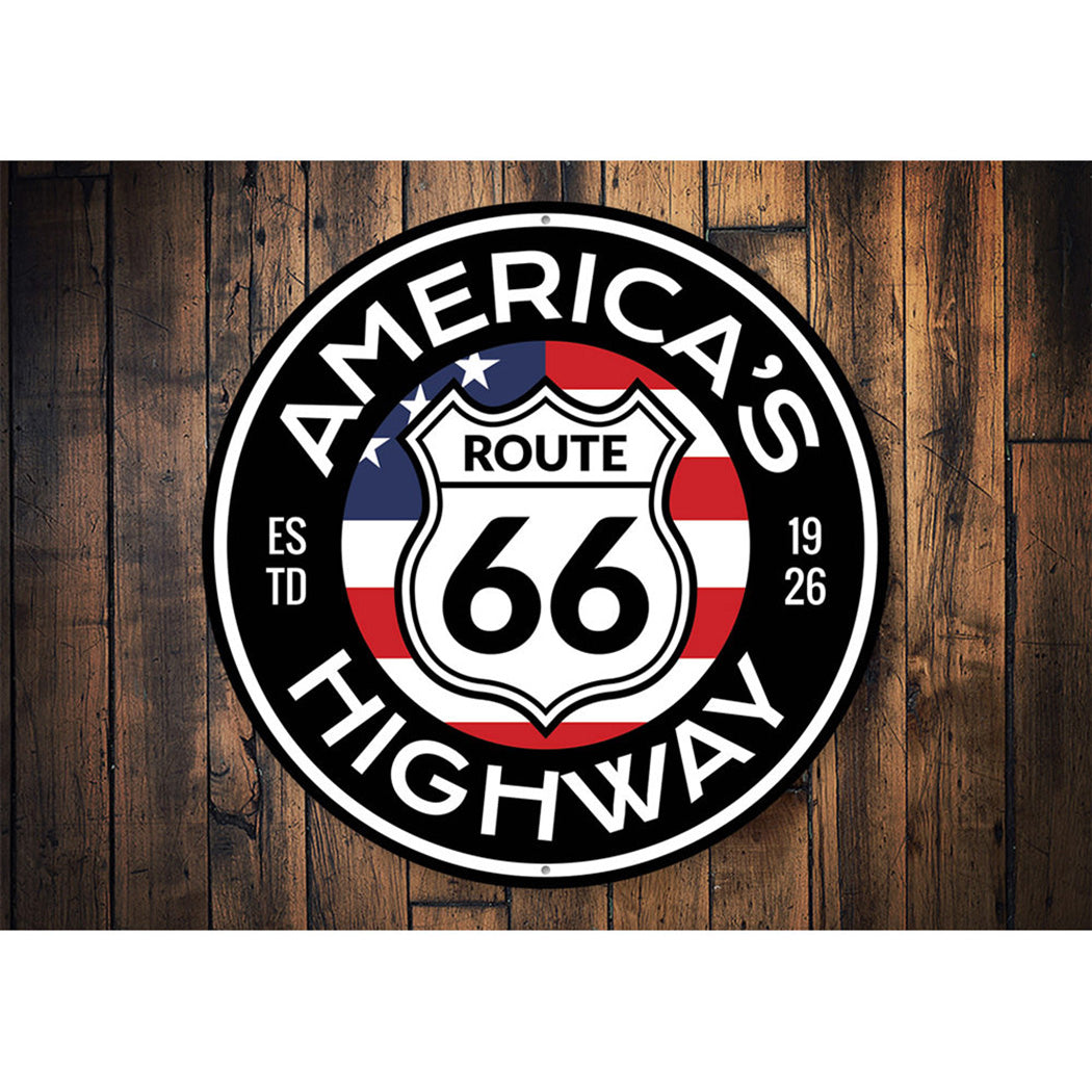 America's Highway Est 1926 Route 66 Sign Aluminum Sign