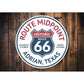 Route 66 Midpoint - Adrian, Texas Road Sign Aluminum Sign