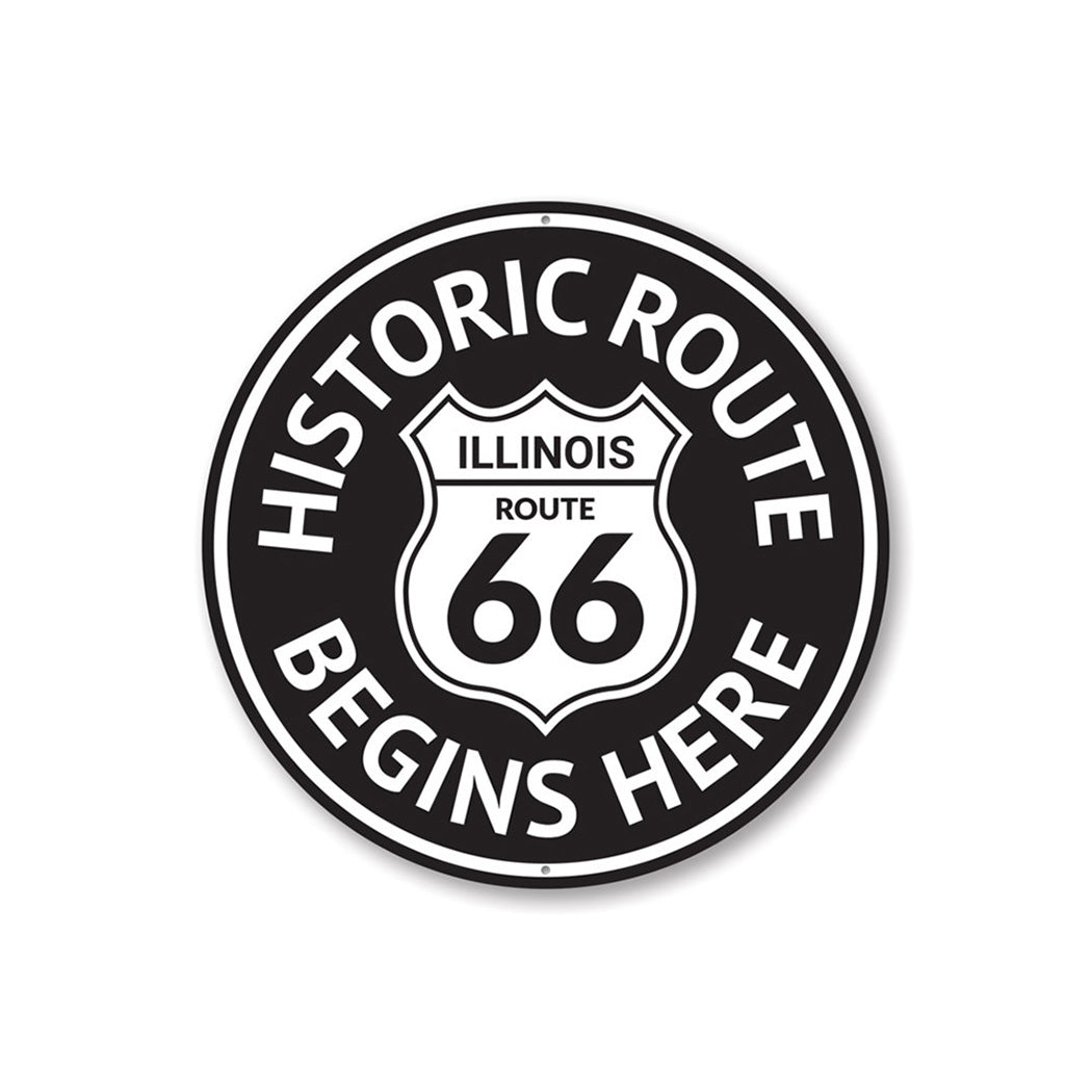 Route 66 Historic Route Begins Here Sign Aluminum Sign