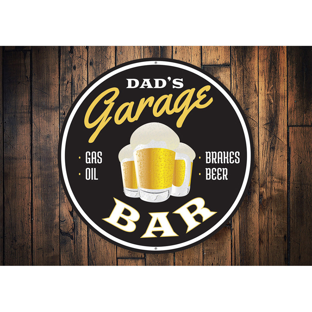 Gas, Oil, Brakes and Beer Garage Bar Sign Aluminum Sign