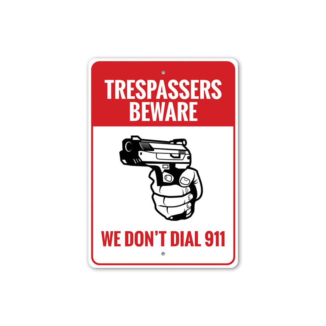 2nd Amendment Trespassers Beware Metal Sign
