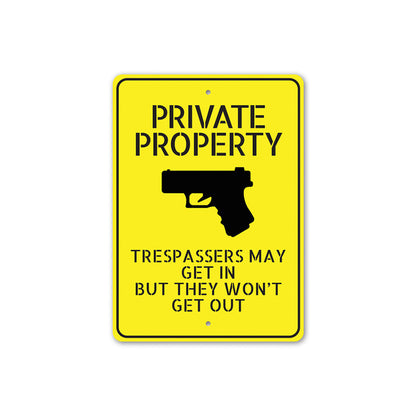 Private Property Trespassers May Get In But Won't Come Out Sign