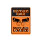 Trespassers Beware Guns are Loaded Metal Sign