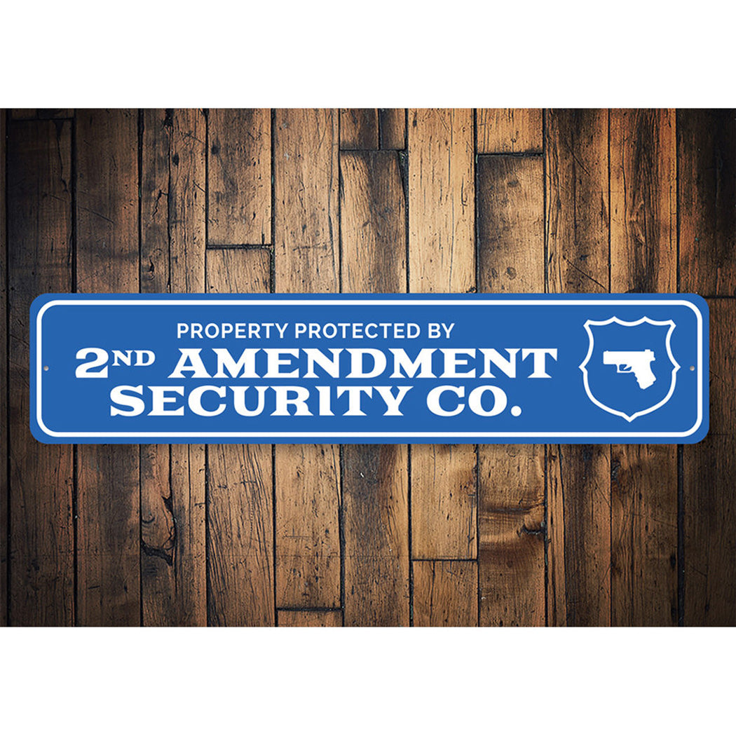 Protected by 2nd Amendment Security Co. Warning Sign