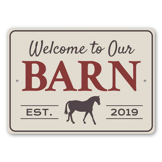 Barn Welcome Metal Sign