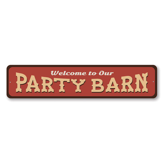 Party Barn Metal Sign