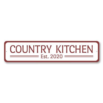 Country Kitchen Year Metal Sign