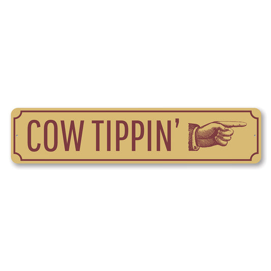 Cow Tippin Metal Sign