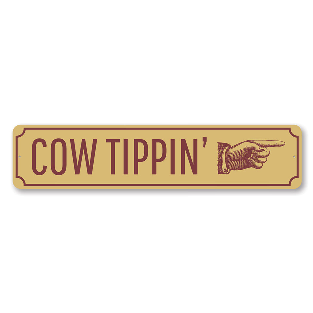 Cow Tippin Metal Sign