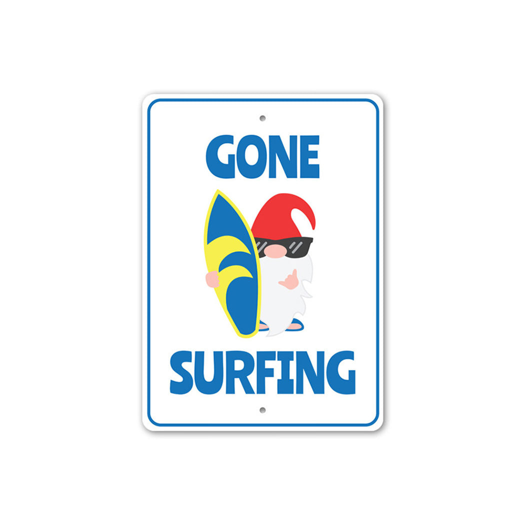 Surfing Cartoon Metal Sign