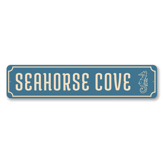 Seahorse Cove Metal Sign