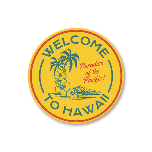 Welcome to Hawaii Beach House Sign, Beach Lover Gift Aluminum Sign
