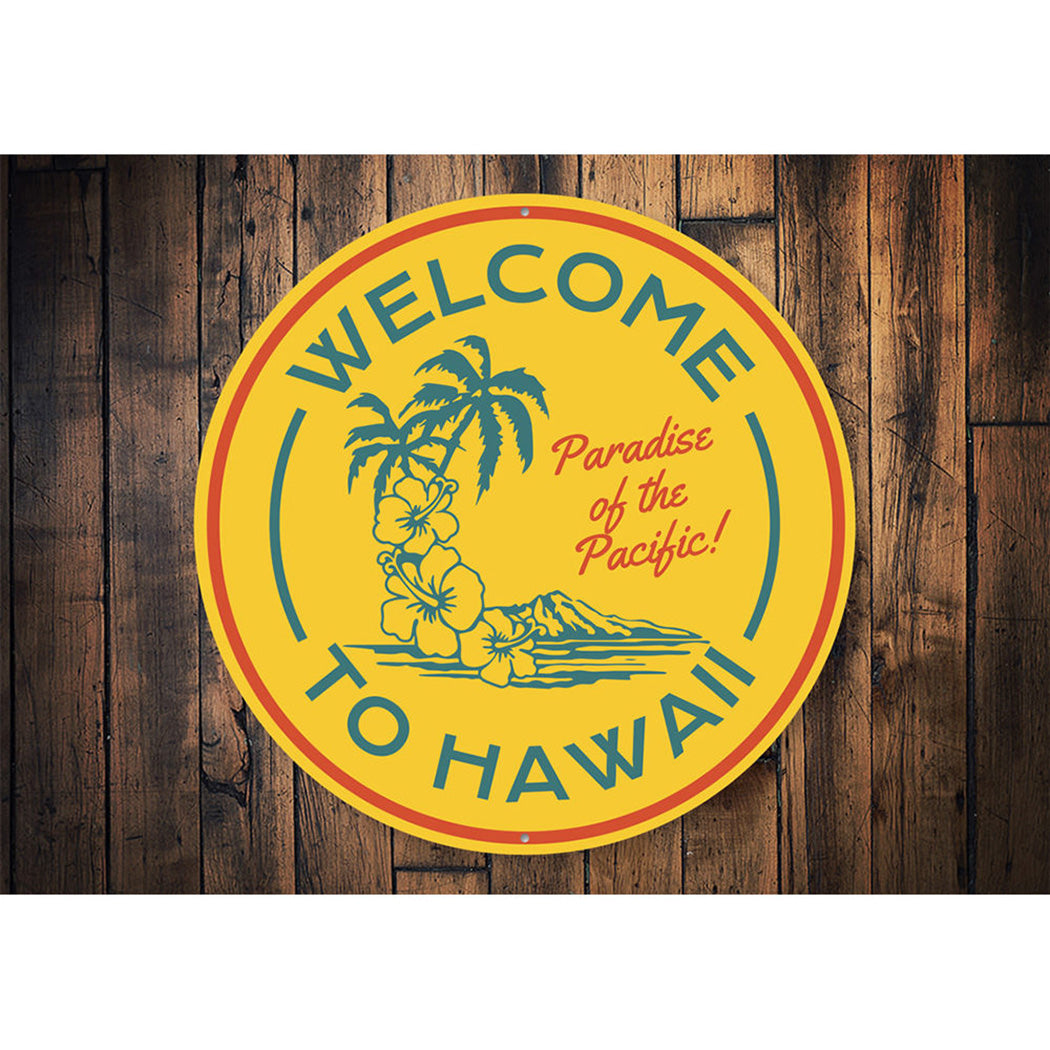 Welcome to Hawaii Beach House Sign, Beach Lover Gift Aluminum Sign