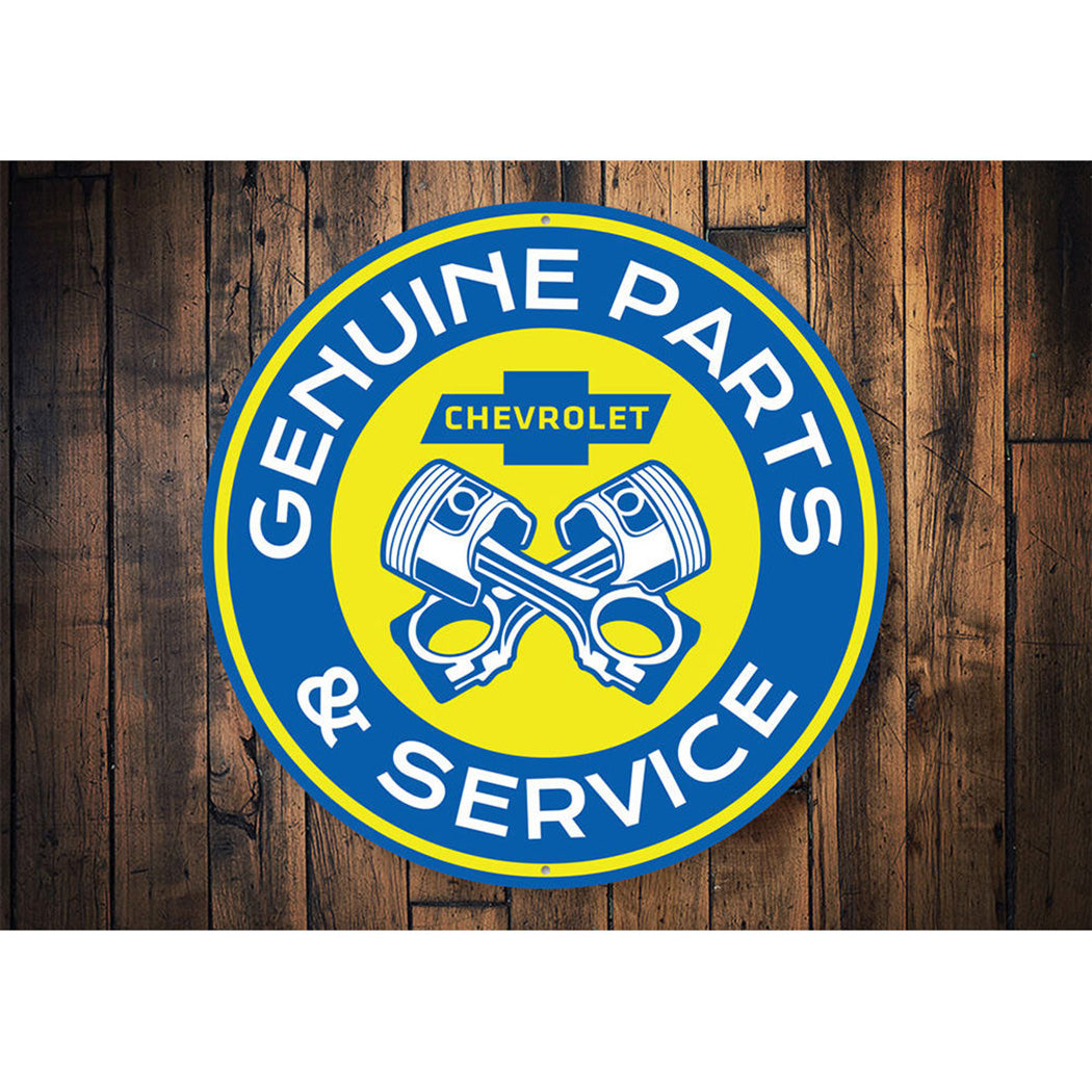 Chevy Genuine Parts & Service, Decorative Garage Sign, Father's Day Gift Sign, Classic Car Sign