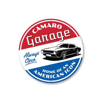 Camaro Garage Always Open, Decorative Garage Sign, Father's Day Gift Sign, Classic Car Sign