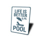 Life is Better by the Pool Sign