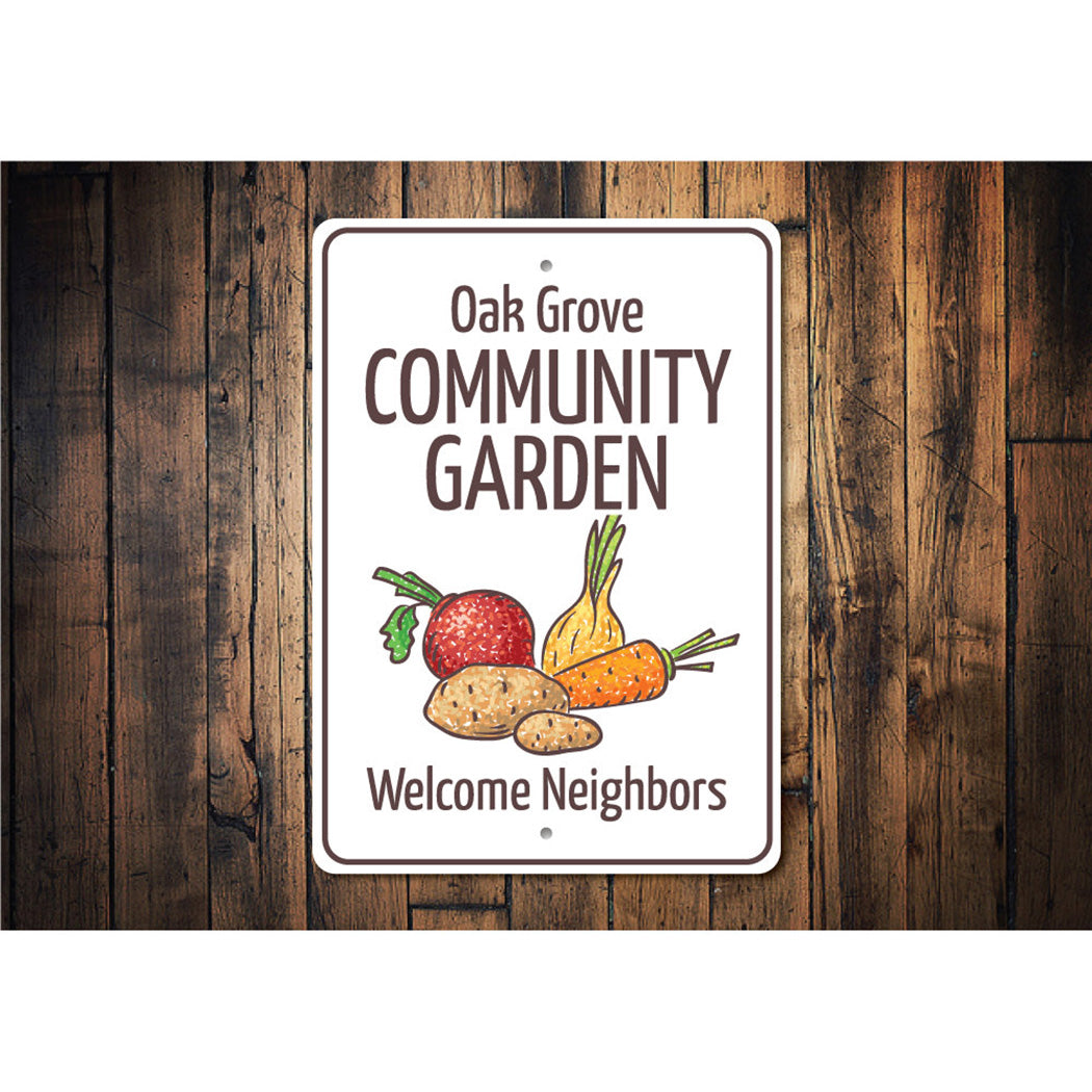 Community Garden Welcome Sign