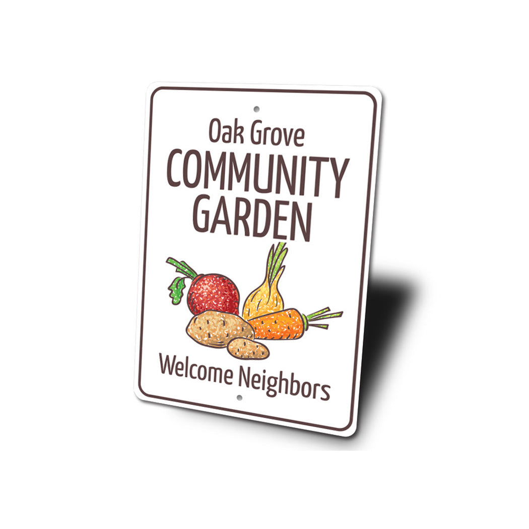 Community Garden Welcome Sign