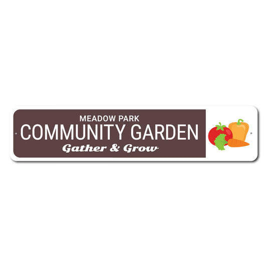 Community Garden Metal Sign