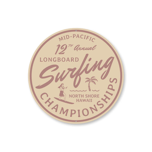 Surfing Championships Sign, Surfer Gift Sign, Surfing Aluminum Sign