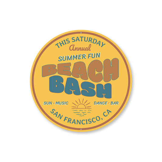 Beach Bash, Summer Fun, Beach Lover Gift Idea, Beach House Aluminum Decor