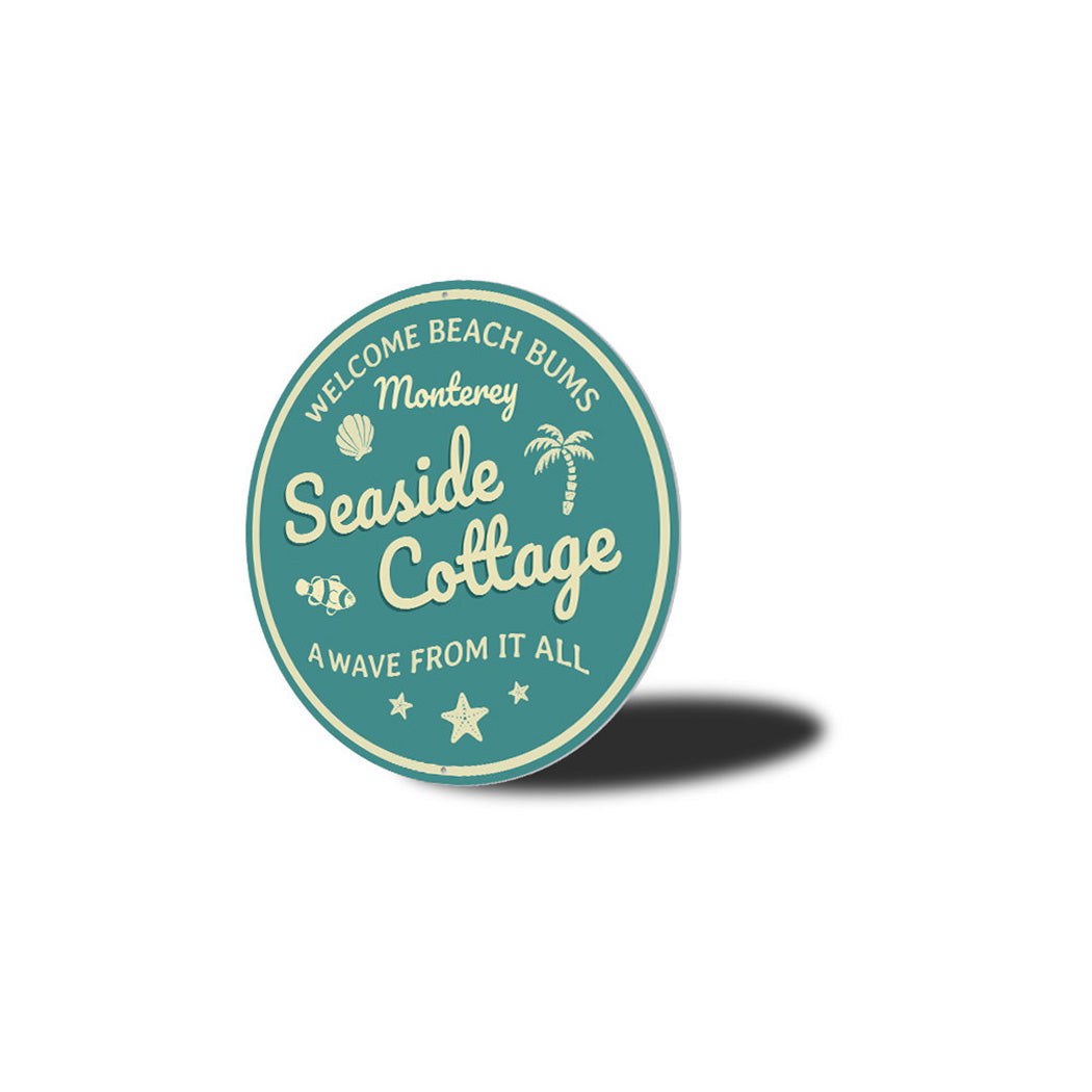 Coastal Seaside Cottage Metal Sign