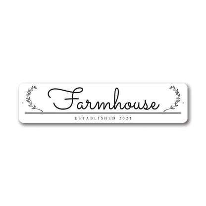 Artsy Farmhouse Established Metal Sign