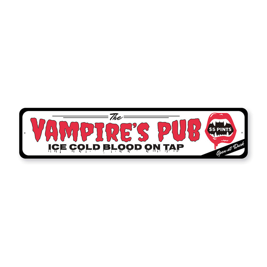 Ice Cold Blood Vampire Pub Metal Sign