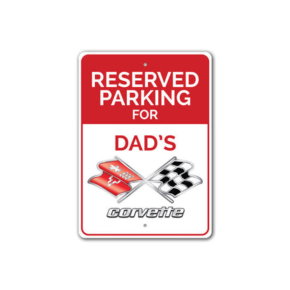 Reserved Parking Chevy Corvette Sign