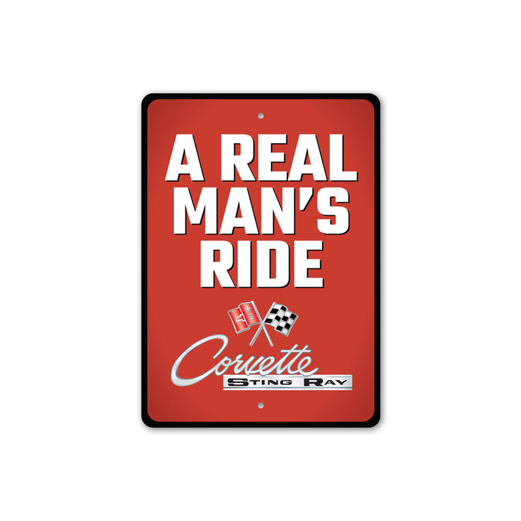 Real Man's Ride Corvette Sign